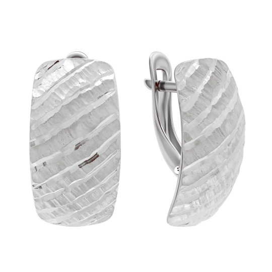 Серьги из серебра с черными фианитами 