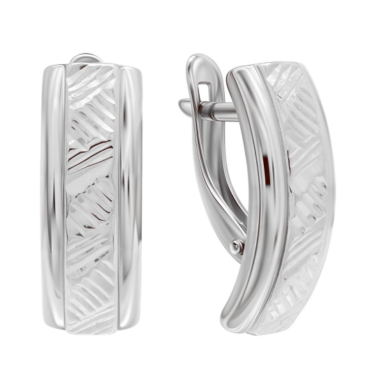 Серьги из серебра с ювелирными кристаллами и фианитами