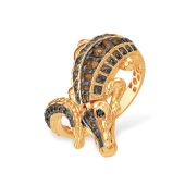 Кольцо из золота с коньячными фианитами