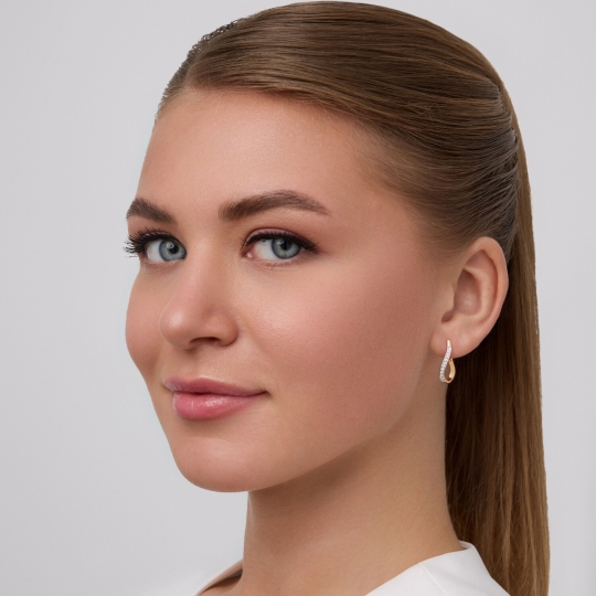 Серьги из золота с фианитами
