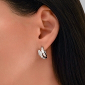 Серьги из серебра с фианитами