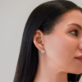 Серьги из серебра с фианитами