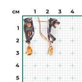 Серьги из золота с цитринами «Пантеры»