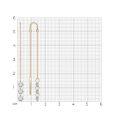 Серьги-продевки из золота с фианитами 