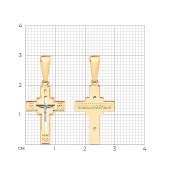 Подвеска-крест из комбинированного золота