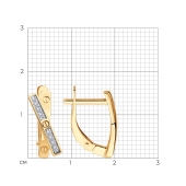 Серьги из золота с фианитами 