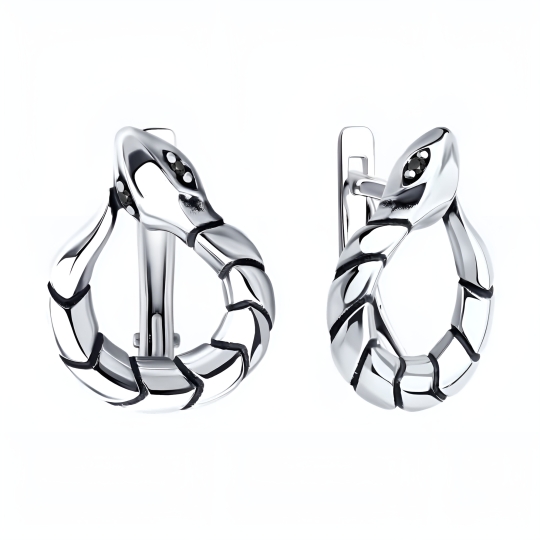 Серьги из серебра с агатами 