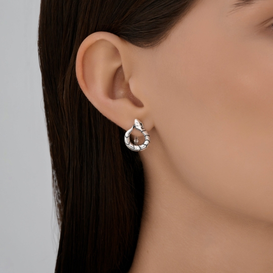 Серьги из серебра с агатами 