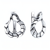 Серьги из серебра с фианитами