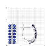 Серьги из белого золота с бриллиантами и сапфирами