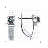 Серьги из белого золота с бриллиантами и александритами