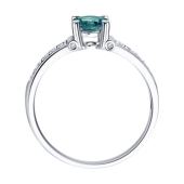 Кольцо из белого золота с бриллиантами и александритом