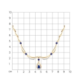 Колье из золота с бриллиантами и сапфирами