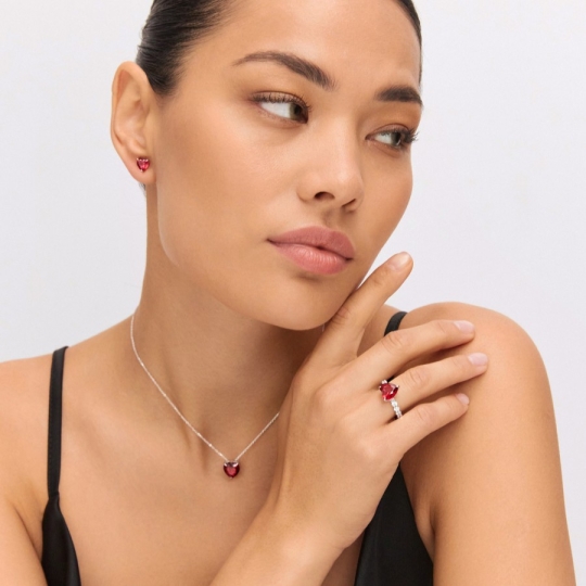 Серьги из серебра с фианитами