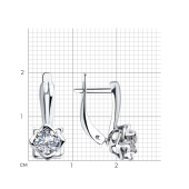 Серьги из серебра с фианитом