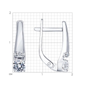 Серьги из серебра с фианитами