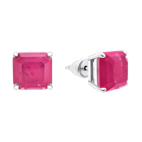 Серьги из серебра с фианитами 