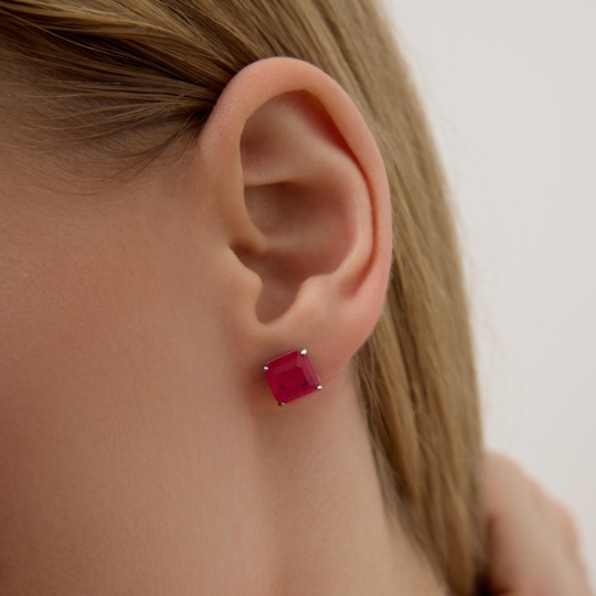 Серьги из серебра с гранатами