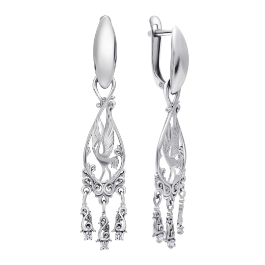 Серьги из серебра с кристаллами Swarovski