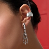 Серьги-трансформеры из серебра с фианитами