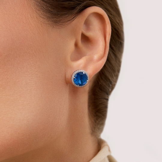 Серьги из серебра с фианитами
