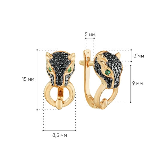 Серьги из золота с фианитами