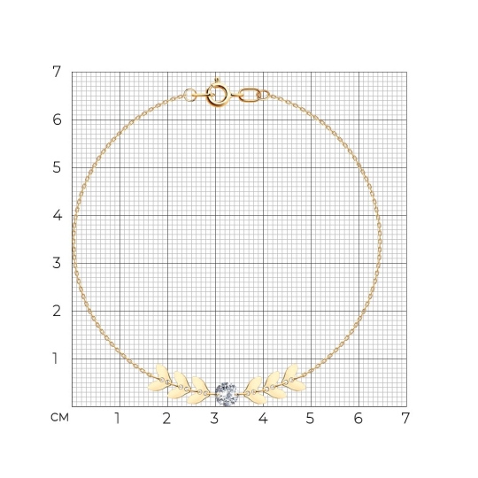 Браслет из золота с фианитом
