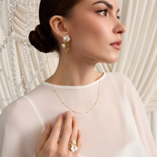 Кольцо из серебра с позолотой и фианитом