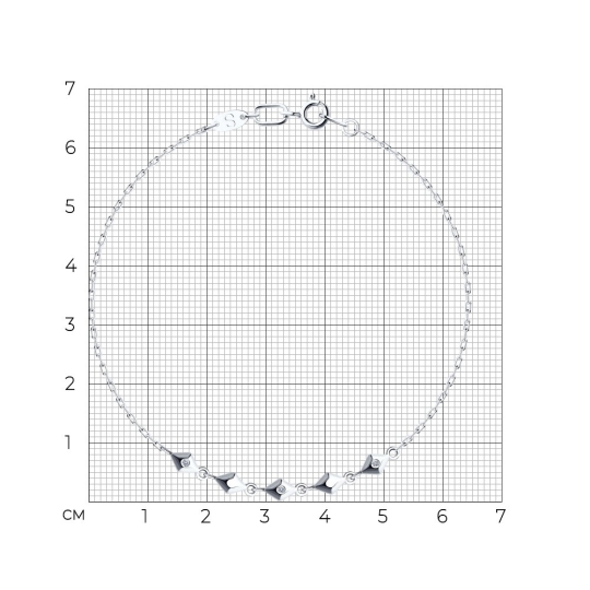 Браслет из белого золота с фианитами