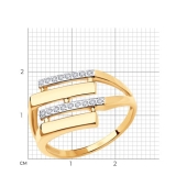 Кольцо из золота с фианитами