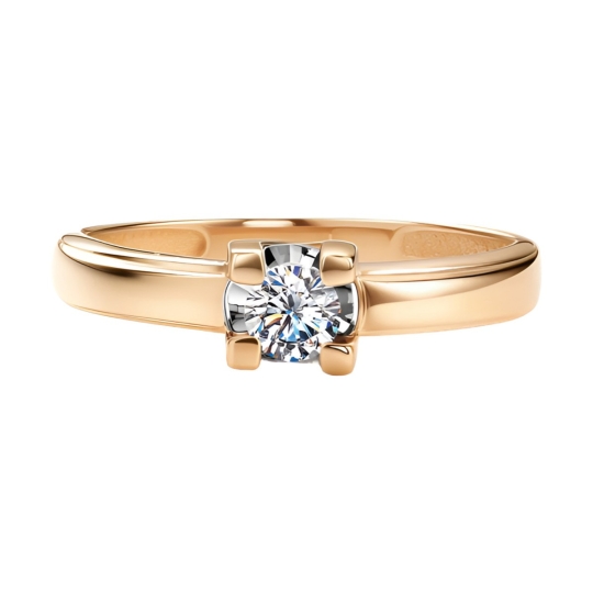 Кольцо из золота с топазом London и фианитами 