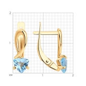 Серьги из золота с топазами