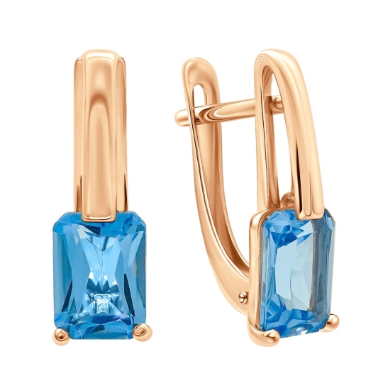 Серьги из золота с фианитами