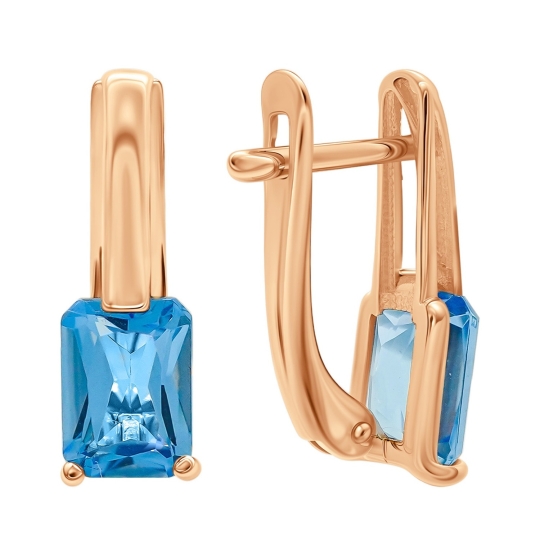 Серьги из золота с фианитами