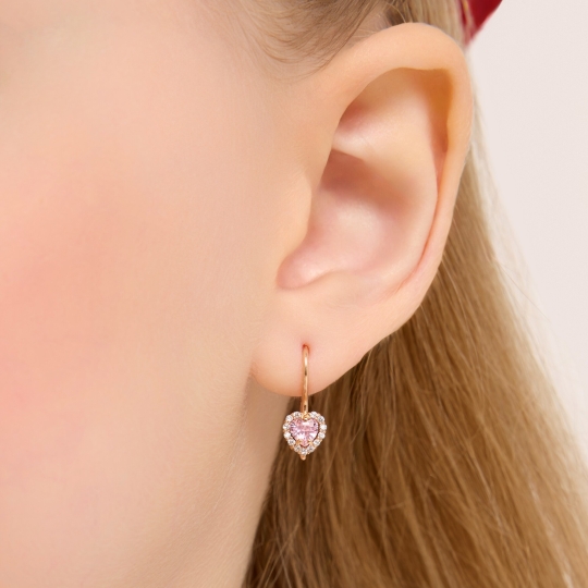 Серьги из золота с раухтопазами и фианитами Серьги из золота с раухтопазами и фианитами