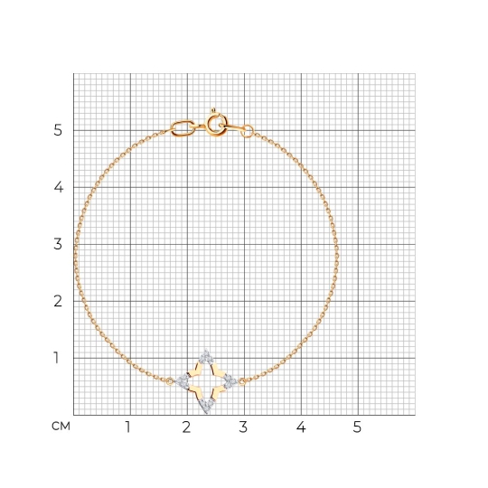 Браслет из золота с фианитами