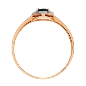 Кольцо из золота с бриллиантами и сапфиром