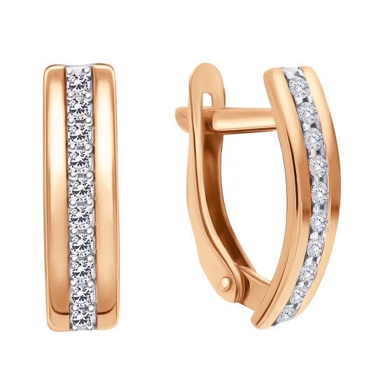 Серьги из золота с жемчугом и фианитами