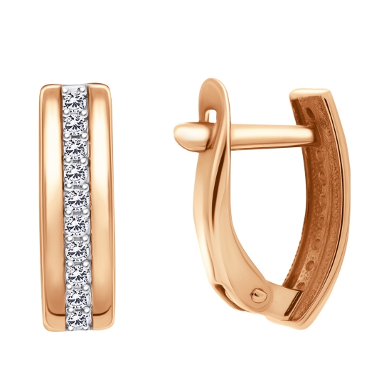 Серьги из золота с жемчугом и фианитами