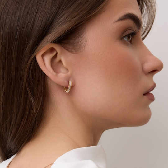 Серьги из золота с жемчугом и фианитами