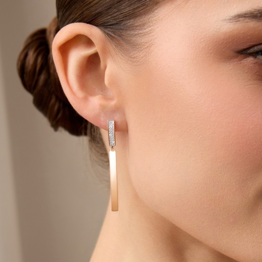 Серьги из золота с фианитами