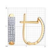 Серьги из золота с фианитами
