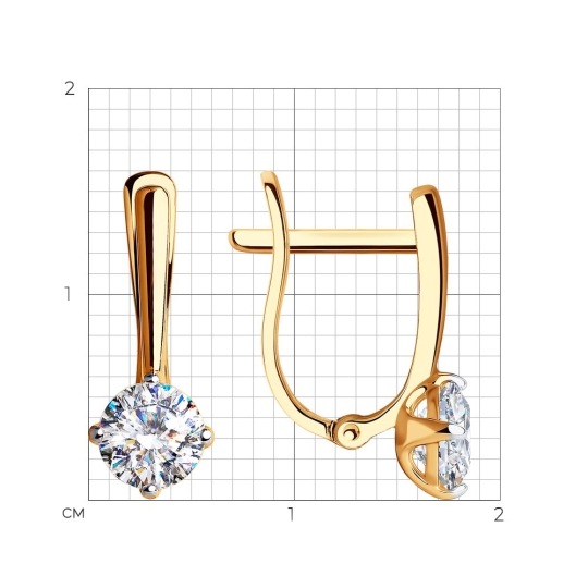 Серьги из золота с фианитами 