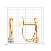 Серьги из золота с фианитами
