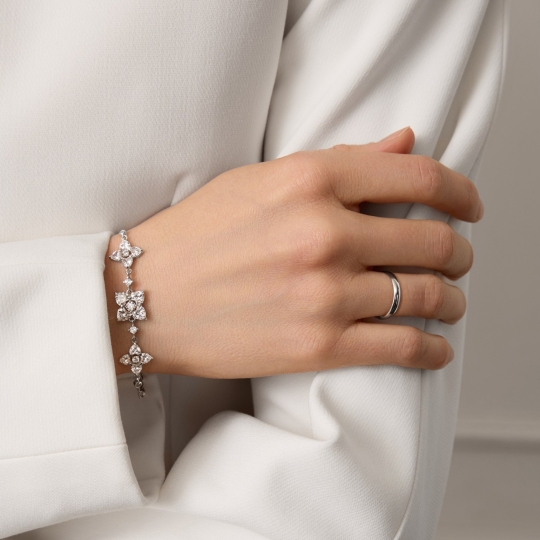 Кольцо из керамики с серебряной вставкой и фианитом