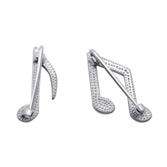 Брошь из серебра с фианитами