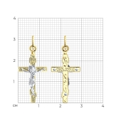 Подвеска-крест из комбинированного золота