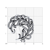 Брошь из серебра с фианитами