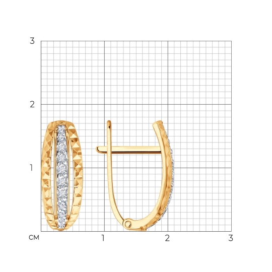 Серьги из золота с фианитами