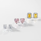 Серьги из серебра с бриллианитами и фианитами